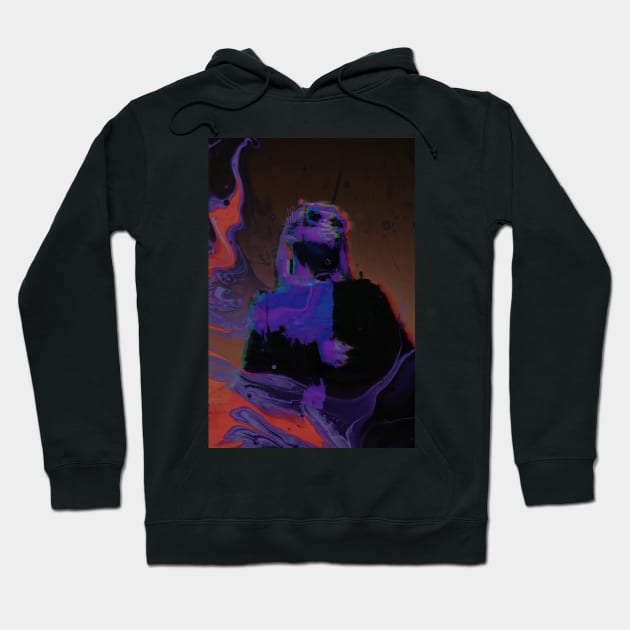 TOMO - Glitch Art Portrait Fluid Paint Hoodie by raspberry-tea